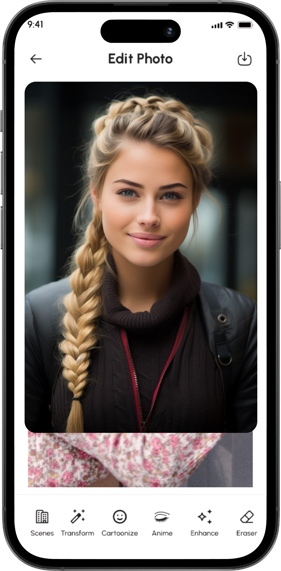 GeniPhoto AI app preview showing AI photo editing features
